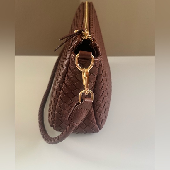 Modern + Chic Elegant Elle Woven shoulder/Crossbody Bag-cinnamon - Picture 4 of 13